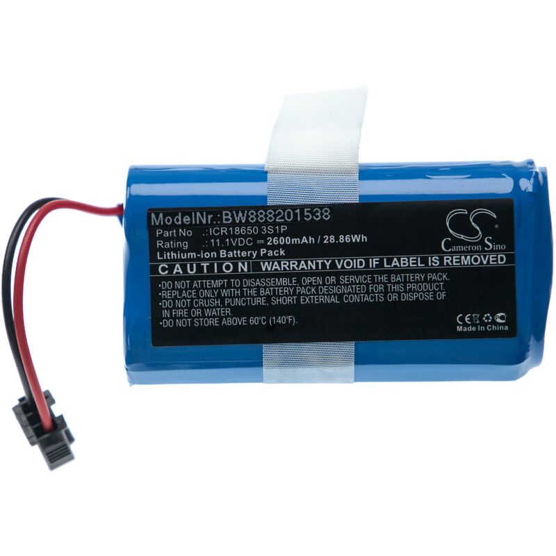 foto del prodotto vhbw batteria compatibile con ecovacs cen330, cr330, cr333 aspirapolvere home cleaner 2600mah, 11,1v, li ion 