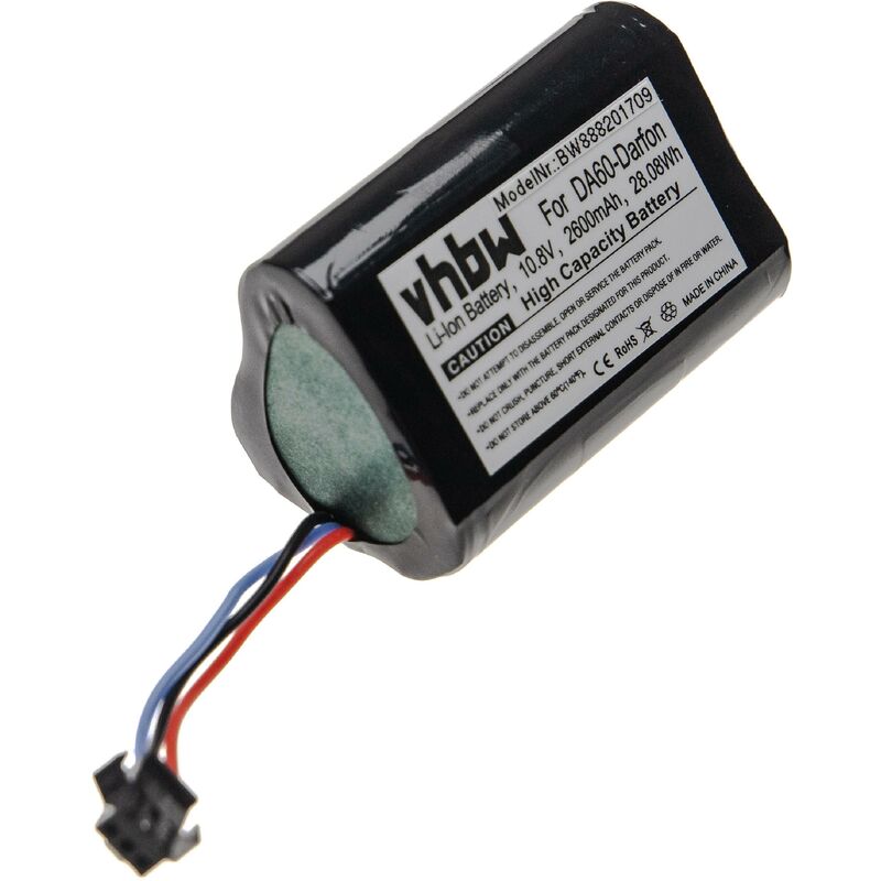 foto del prodotto vhbw batteria compatibile con ecovacs d36a, d36b, d36c, d36e, da60, da611, db35 aspirapolvere e home cleaner 2600mah, 10,8v 