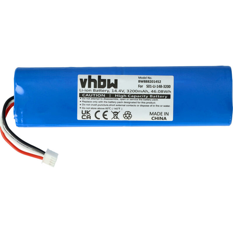 foto del prodotto vhbw batteria compatibile con ecovacs deebot dg31, deebot dn56, deebot dn58, deebot dv33, deebot dv35 home cleaner 3200mah, 14,4v, li ion 