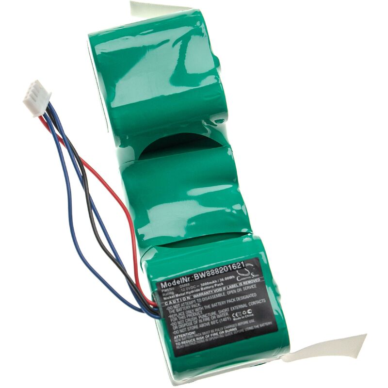 foto del prodotto vhbw batteria compatibile con ecovacs deebot dn520, dn55, de5g, dg711, dn33, 907 aspirapolvere home cleaner 3000mah, 12v, nimh 