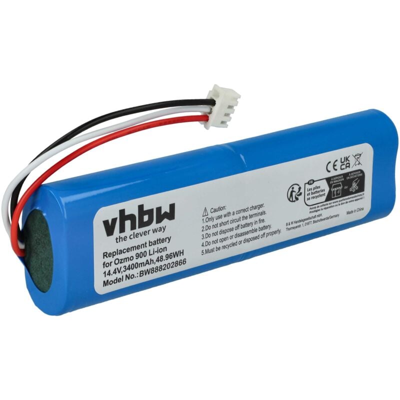 foto del prodotto vhbw batteria compatibile con ecovacs deebot n8, n8 pro, ozmo 920 aspirapolvere home cleaner 3400mah, 14,4v, li ion 