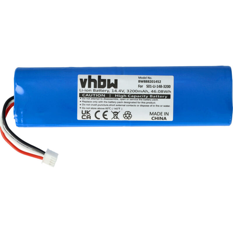 foto del prodotto vhbw batteria compatibile con ecovacs deebot ozmo 930 aspirapolvere home cleaner 3200mah, 14,4v, li ion 