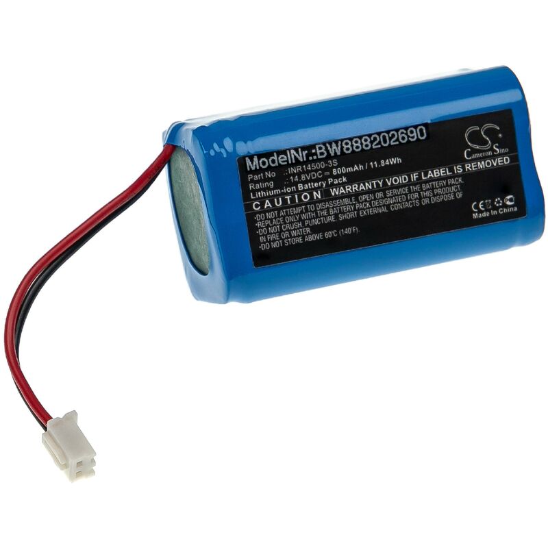 foto del prodotto vhbw batteria compatibile con ecovacs w830, w830 rd, w830s, w836, w850, w855, w930 aspirapolvere home cleaner 800mah, 14,8v, li ion 