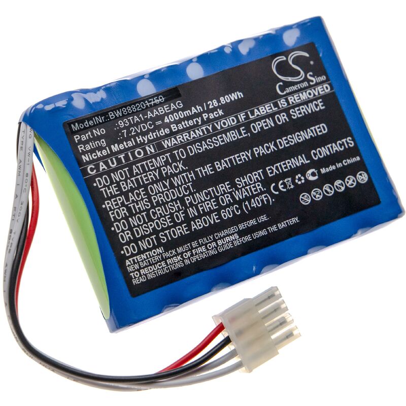 foto del prodotto vhbw batteria compatibile con endress hauser prosonic flow 93t, flow 93w dispositivo di misurazione 4000mah, 7,2v, nimh 
