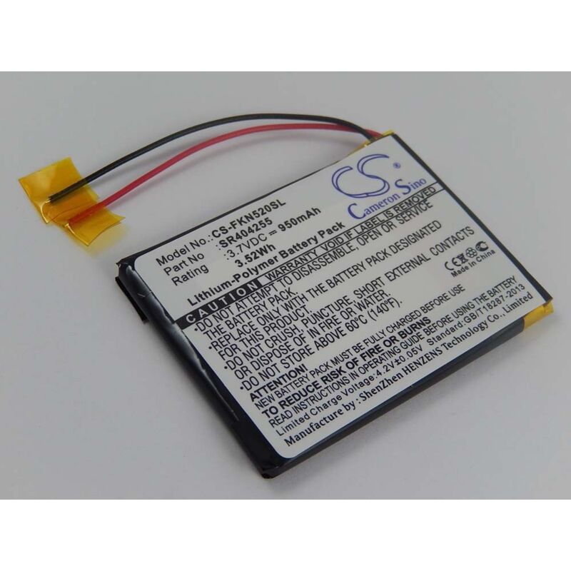 foto del prodotto vhbw batteria compatibile con falk neo 520, 520lmu navigatore gps 950mah, 3,7v, li poly 