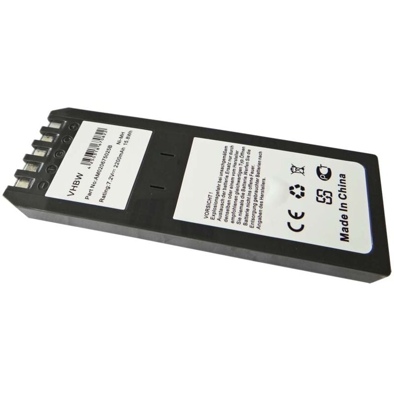 foto del prodotto vhbw batteria compatibile con fluke 741, 743, 863, 865, 867, 741b, 743b, 867b oscilloscopio, dispositivo di misurazione 2200mah, 7,2v, nimh 