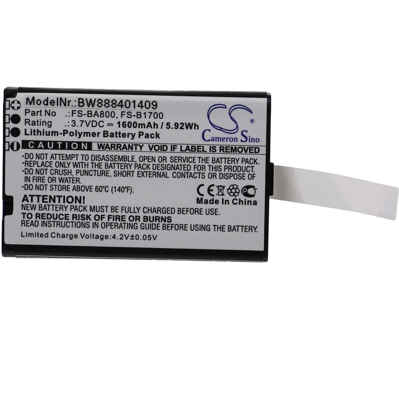 foto del prodotto vhbw batteria compatibile con flysky fa605, fs gt2b, fs gt3b, fs gt3c, fs i10 modellismo 1.600mah, 3,7v, li poly 