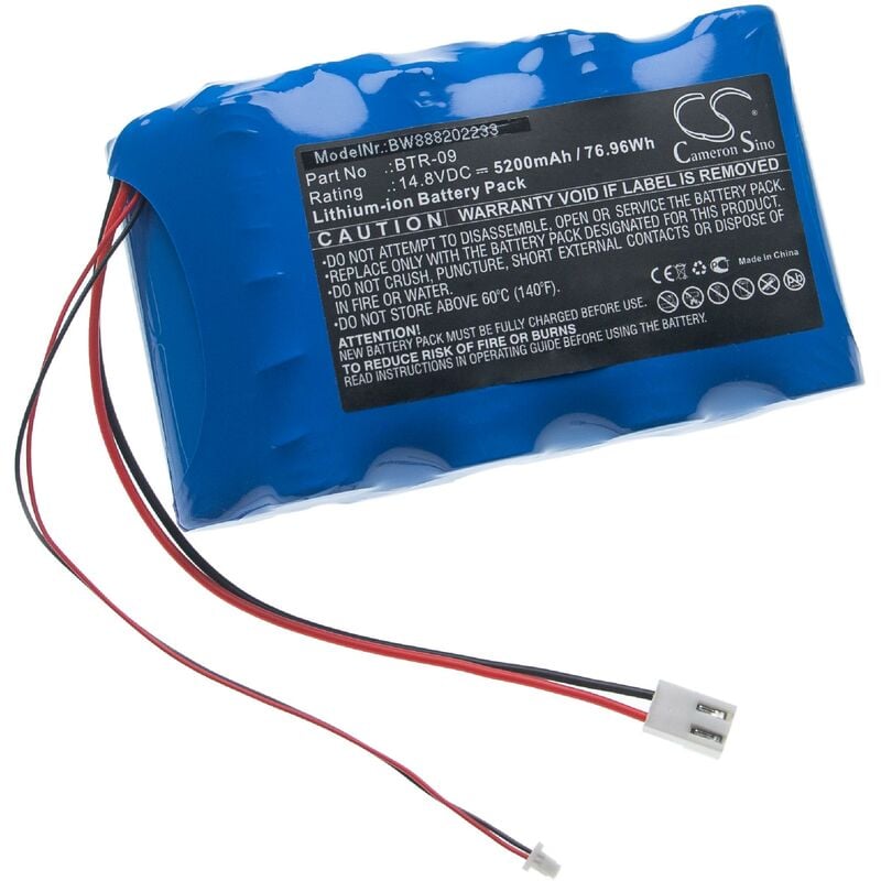 foto del prodotto vhbw batteria compatibile con fujikura fsm 601s, fsm 602s, fsm 61s, fsm 62s, fsm 702r misuratore, dispositivo di misurazione 5200mah, 14,8v, li ion 