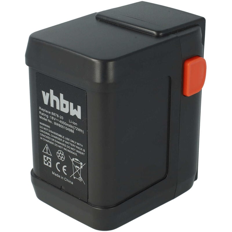 foto del prodotto vhbw batteria compatibile con gardena tagliasiepi highcut 48 li 8882 20 sostituisce 8835, 8835 20, 8839, 8839 20 li ion, 4ah, 18v 