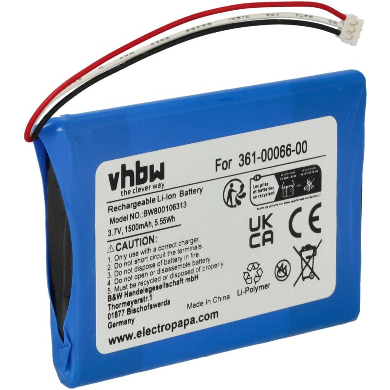 foto del prodotto vhbw batteria compatibile con garmin camper 760 lmt d navigatore gps 1500mah, 3,7v, li ion 