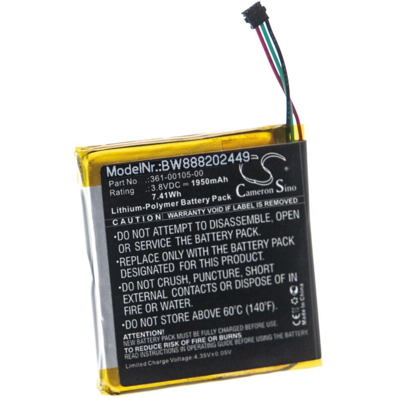 foto del prodotto vhbw batteria compatibile con garmin edge 1030 gps computer da bicicletta tachimetro bici 1950mah, 3,8v, li poly 