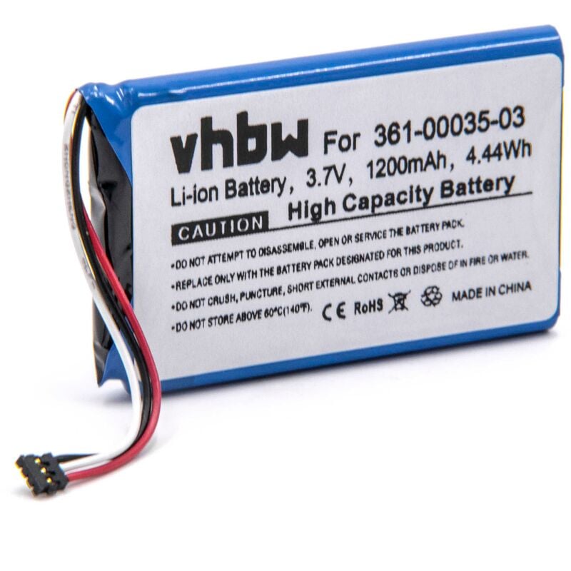 foto del prodotto vhbw batteria compatibile con garmin edge 800, approach g7, edge touring, edge 810 navigatore gps 1200mah, 3,7v, li poly 