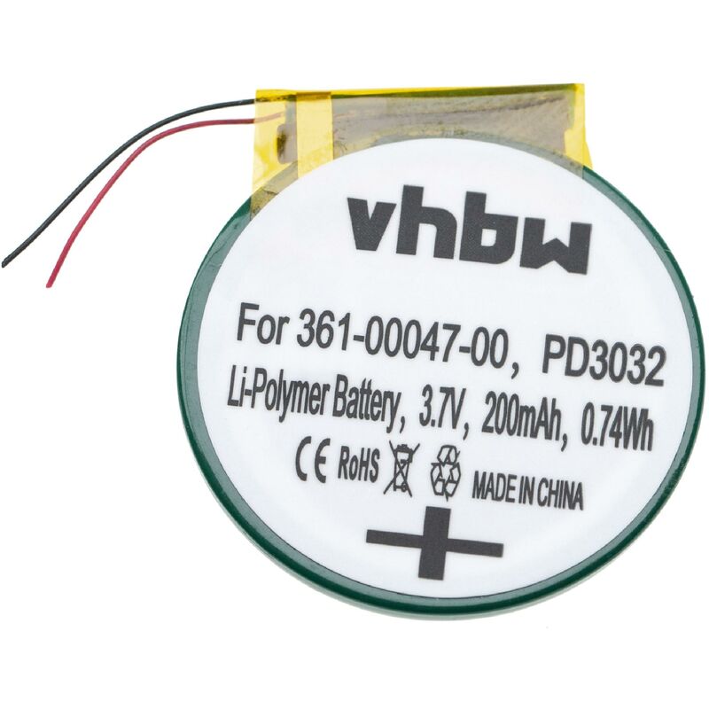foto del prodotto vhbw batteria compatibile con garmin forerunner 110, 210, 210w, 610, s1, s1w smartwatch orologio bracciale fitness 200mah, 3,7v, li poly 
