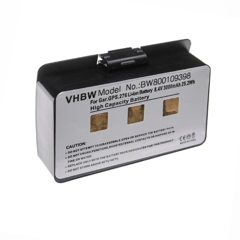 foto del prodotto vhbw batteria compatibile con garmin gpsmap 396, 478, 496, 495 navigatore gps 3000mah, 7,4v, li ion 