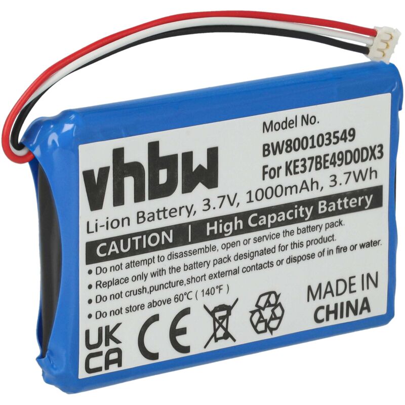 foto del prodotto vhbw batteria compatibile con garmin n vi 2595lmt, 2555lmt, 2555lt, 2495lmt, 2475lt, 2455lmt, 2455lt navigatore gps 1000mah, 3,7v, li ion 