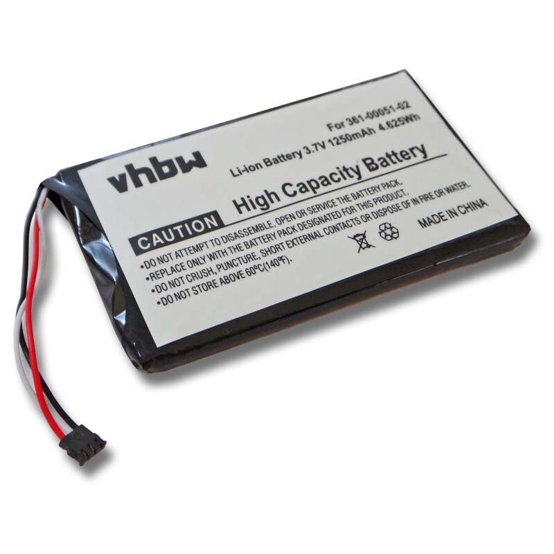 foto del prodotto vhbw batteria compatibile con garmin n vi 2660, 2669lmt, 2460lmt, 2669, 2660lmt navigatore gps 1250mah, 3,7v, li ion 
