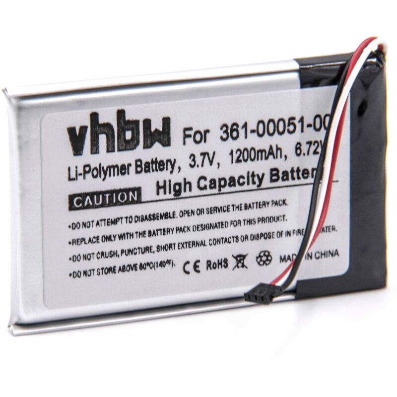 foto del prodotto vhbw batteria compatibile con garmin n vi 2660, 2669lmt, 2595, 2669, 2660lmt, 2505 navigatore gps 1200mah, 3,7v, li ion 