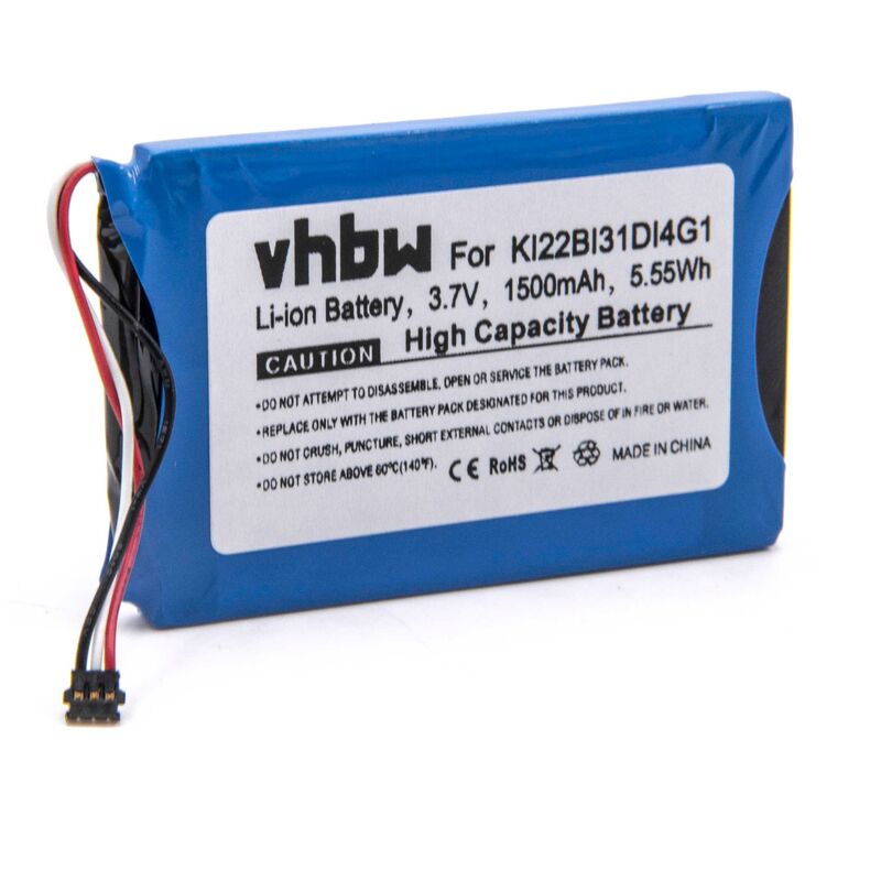 foto del prodotto vhbw batteria compatibile con garmin n vi 2689lmt, 2689lmt 6 inch navigatore gps 1500mah, 3,7v, li ion 