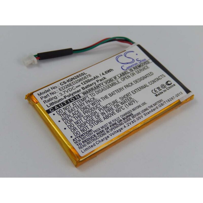 foto del prodotto vhbw batteria compatibile con garmin n vi 285wt, 285w, 285 navigatore gps 1250mah, 3,7v, li poly sostituisce ed26ed2985878