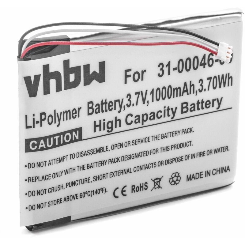 foto del prodotto vhbw batteria compatibile con garmin n vi 3400, 3450, 3450lm, 3450m, 3490lmt navigatore gps 1000mah, 3,7v, li poly 
