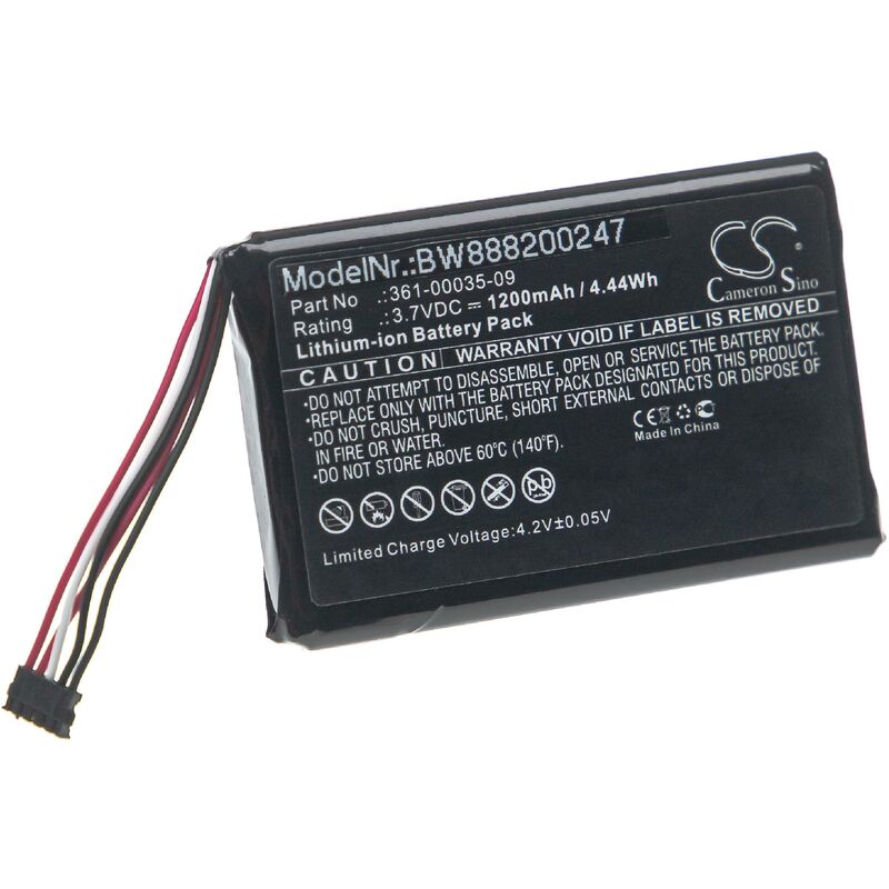 foto del prodotto vhbw batteria compatibile con garmin t 5 mini, tt 15 mini collare per cani, dog trainer 1200mah, 3,7v, li ion 