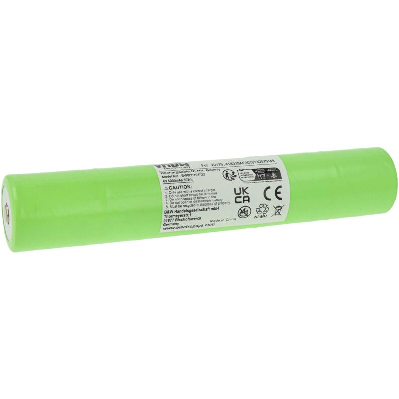 foto del prodotto vhbw batteria compatibile con ge 41b038af00101, 40070149 torcia, lampada da elmetto 5000mah, 6v, nimh 