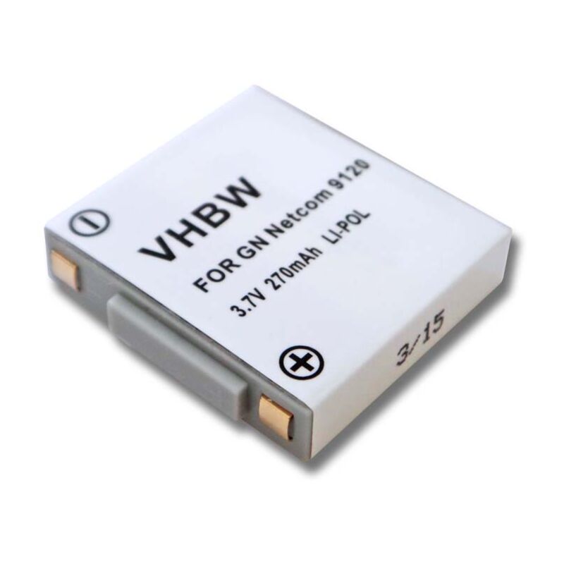 foto del prodotto vhbw batteria compatibile con gn netcom jabra 9120, gn9120, 9125, gn9125, gn9120 flex auricolari cuffie wireless 270mah, 3,7v, li poly 
