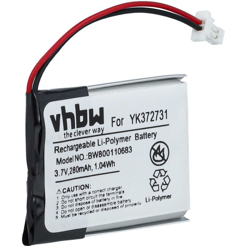 foto del prodotto vhbw batteria compatibile con golf buddy vs4 gps rangefinder, vs4 voice navigatore gps 280mah, 3,7v, li poly 