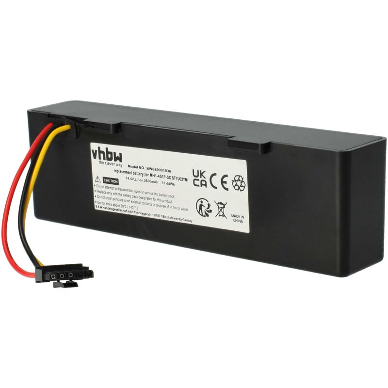 foto del prodotto vhbw batteria compatibile con haier proscenic, jx37 sweeper, lds m7 home cleaner 2600mah, 14,4v, li ion 