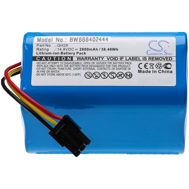 foto del prodotto vhbw batteria compatibile con haier tab jd3f0s, tab qt330, tab qt330b, tab t322 plus aspirapolvere home cleaner 2600mah, 14,8v, li ion 