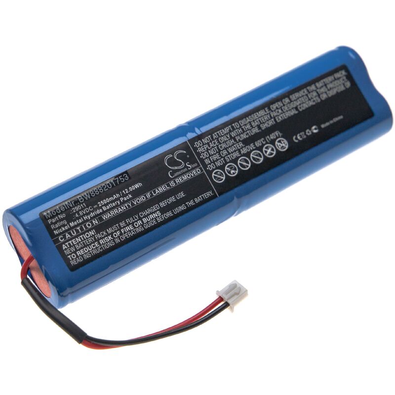 foto del prodotto vhbw batteria compatibile con hazet 1979 6 torcia, lampada da elmetto 2500mah, 4,8v, nimh 