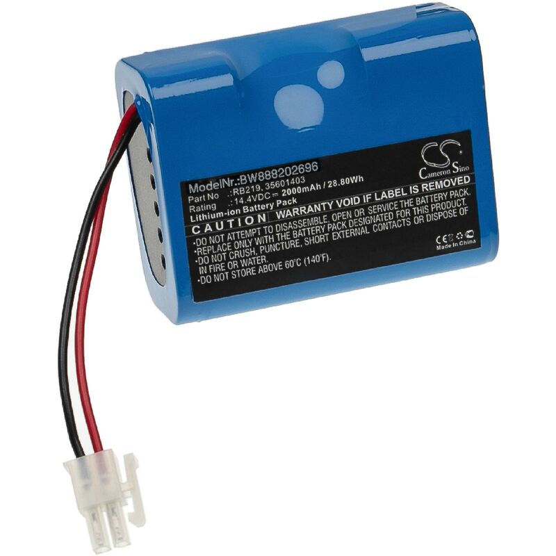 foto del prodotto vhbw batteria compatibile con hoover rbc030, rbc030 1011, rbc030011, rbc031b, rbc031b011, rbc040 home cleaner 2000mah, 14,4v, li ion 