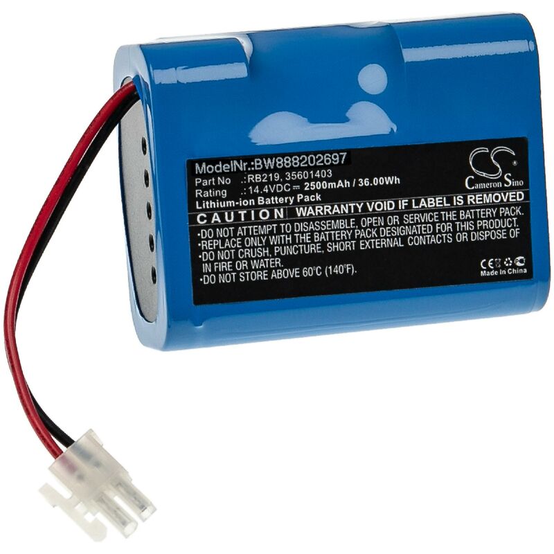 foto del prodotto vhbw batteria compatibile con hoover rbc030, rbc030 1011, rbc030011, rbc031b, rbc031b011, rbc040 home cleaner 2500mah, 14,4v, li ion 