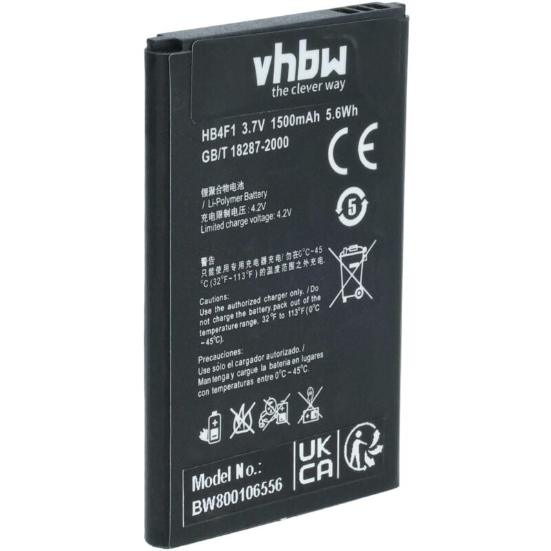 immagine 0 del prodotto vhbw batteria compatibile con huawei mifi e6939, p51, pocket wifi c01hw, t5, t8808d hotspot modem router portatile 1500mah, 3,7v, li ion 