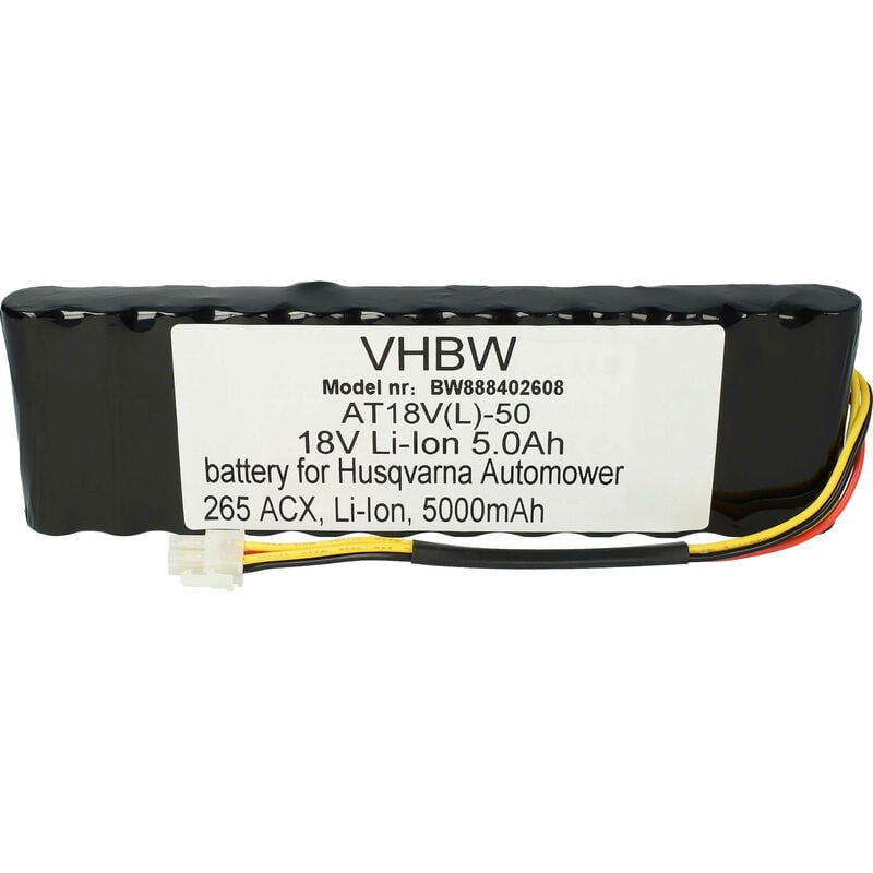 foto del prodotto vhbw batteria compatibile con husqvarna automower 265 acx, 265 acx 2012, 265 acx 2013 tagliaerba, robot tagliaerba 5000mah, 18v, li ion 