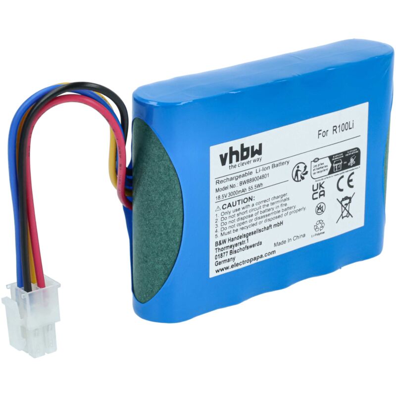 foto del prodotto vhbw batteria compatibile con husqvarna automower 310, 310 2018, 315 2015, 310 2016, 310 2017, 310 2015 robot tagliaerba 3ah 18,5v li ion