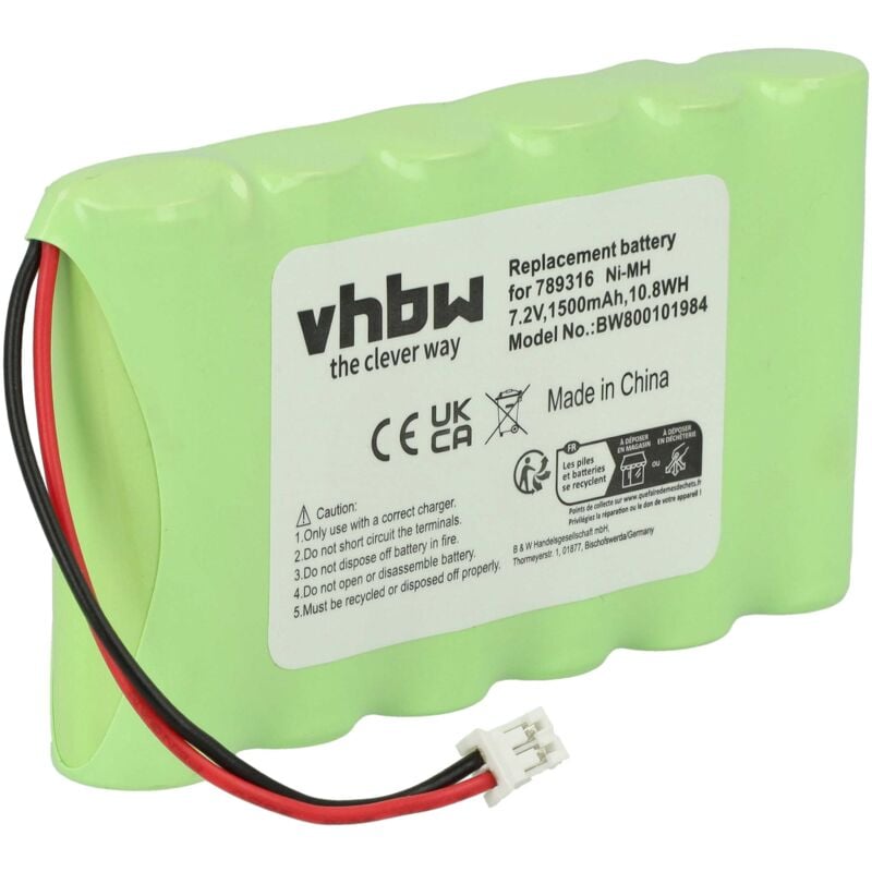 foto del prodotto vhbw batteria compatibile con ingenico elite 730, 770, 730t lettore di codici a barre, pos 1500mah, 7,2v, nimh 