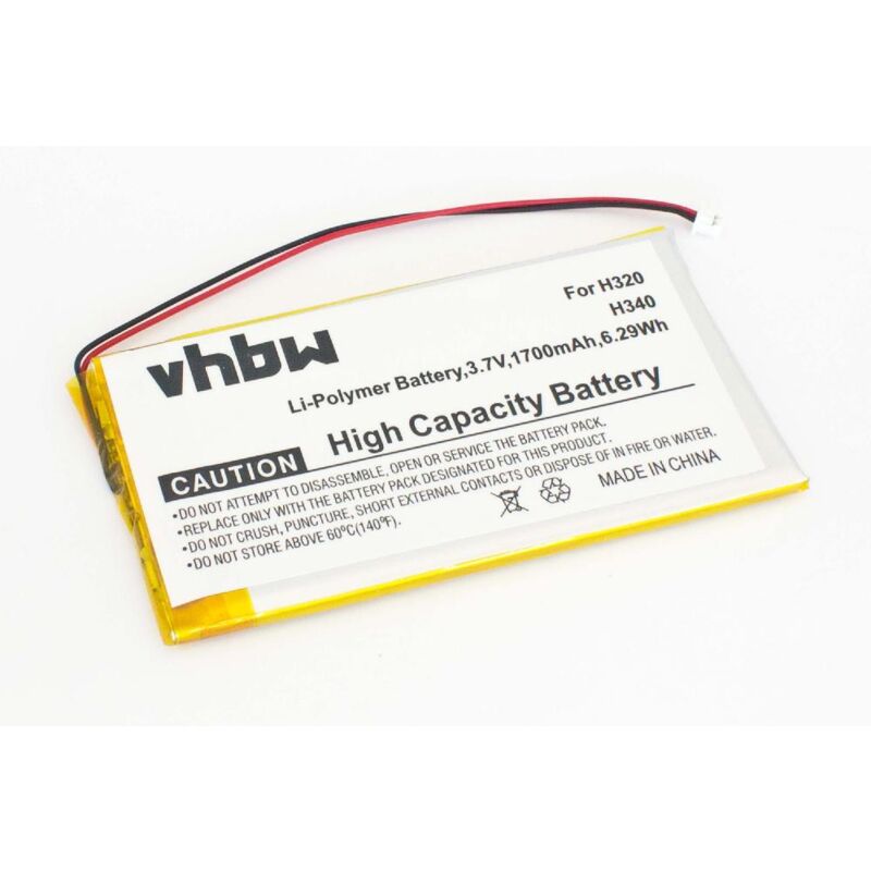 foto del prodotto vhbw batteria compatibile con iriver h110, h120, h140, h320, h340 mp3 music player lettore musicale 1700mah, 3,7v, li poly 