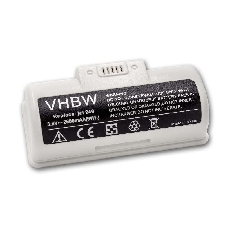foto del prodotto vhbw batteria compatibile con irobot braava jet 244, m6110, m6134, 250, 245, m6, 241, 240 home cleaner bianco 2600mah, 3,6v, li ion 