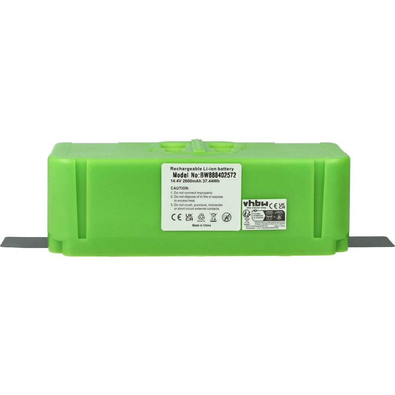 foto del prodotto vhbw batteria compatibile con irobot roomba 860, 895, 891, 890, 801, 850, 805, 877 home cleaner verde 2600mah, 14,4v, li ion 