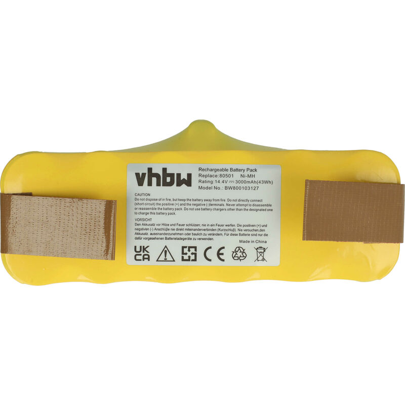 foto del prodotto vhbw batteria compatibile con irobot roomba 876 aspirapolvere, home cleaner 3000mah, 14,4v, nimh 