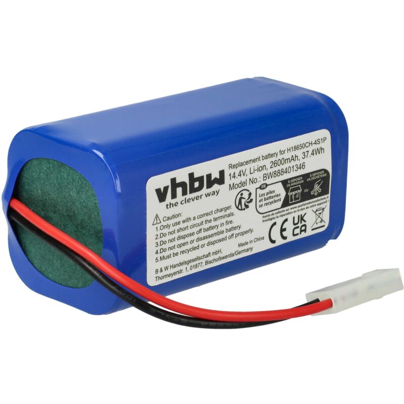 foto del prodotto vhbw batteria compatibile con isweep r2, x3 home cleaner 2600mah, 14,8v, li ion 