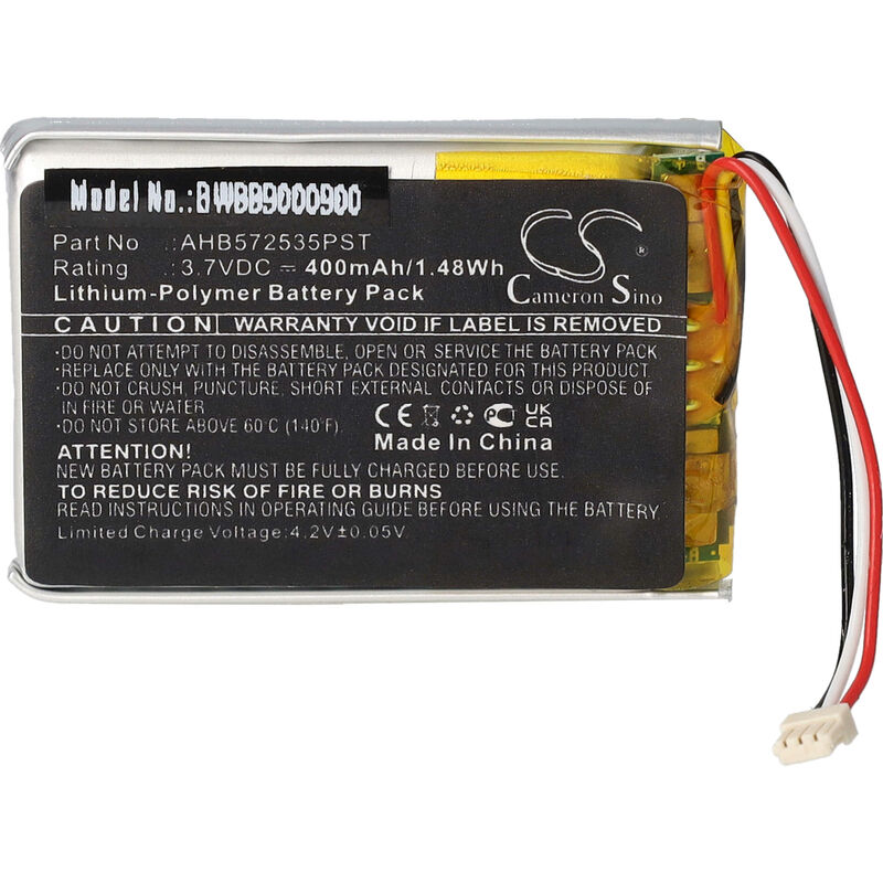 foto del prodotto vhbw batteria compatibile con jabra evolve 75 auricolari cuffie wireless 400mah, 3,7v, li poly 
