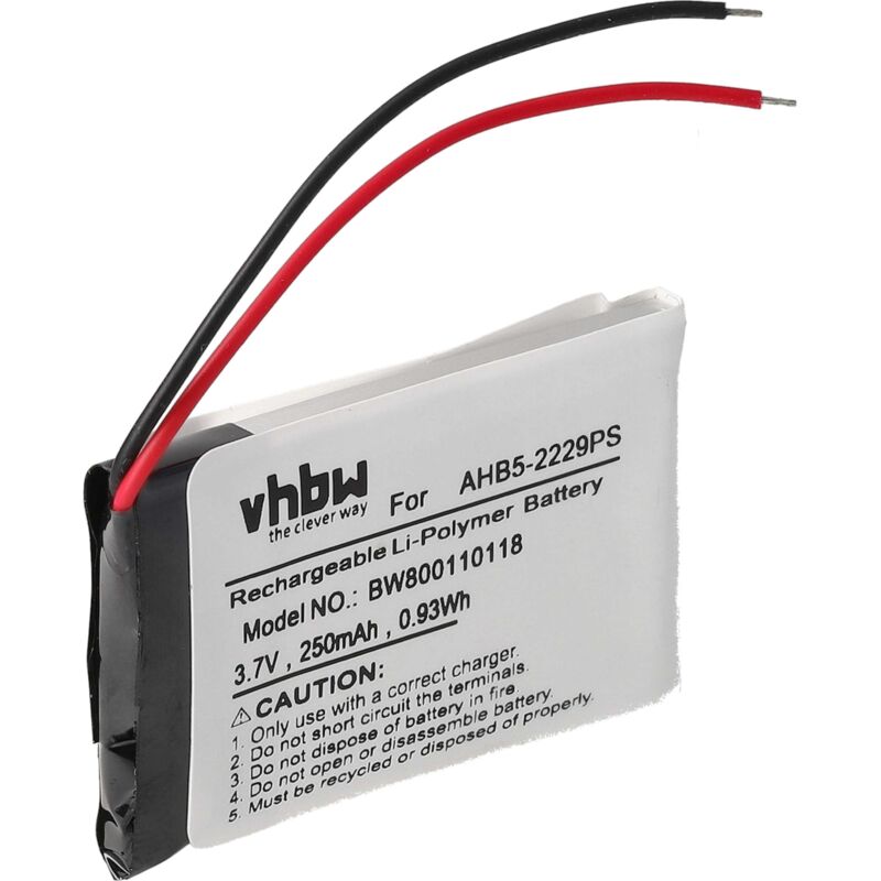 foto del prodotto vhbw batteria compatibile con jabra pro 923, 920, 935, 930, 900 auricolari cuffie wireless 250mah, 3,7v, li poly sostituisce ahb5 2229ps