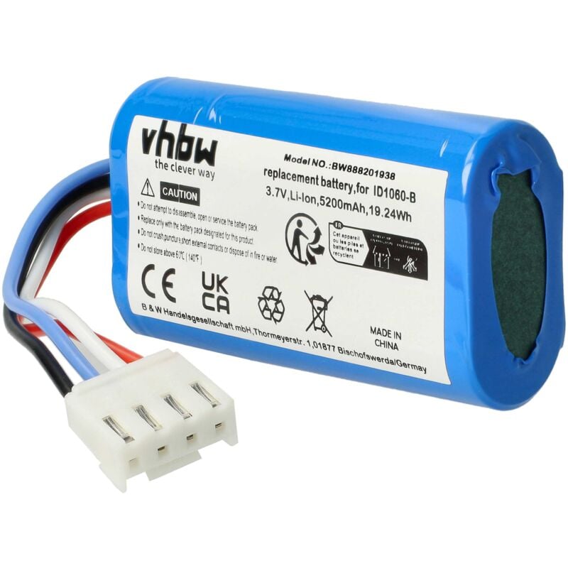 foto del prodotto vhbw batteria compatibile con jbl flip 5 casse, altoparlanti, speaker 5200mah, 3,7v, li ion 