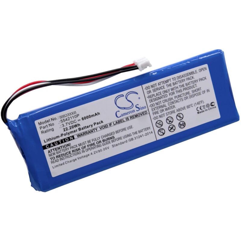 foto del prodotto vhbw batteria compatibile con jbl pulse 2, 2blkus casse, altoparlanti, speaker 6000mah, 3,7v, li poly 