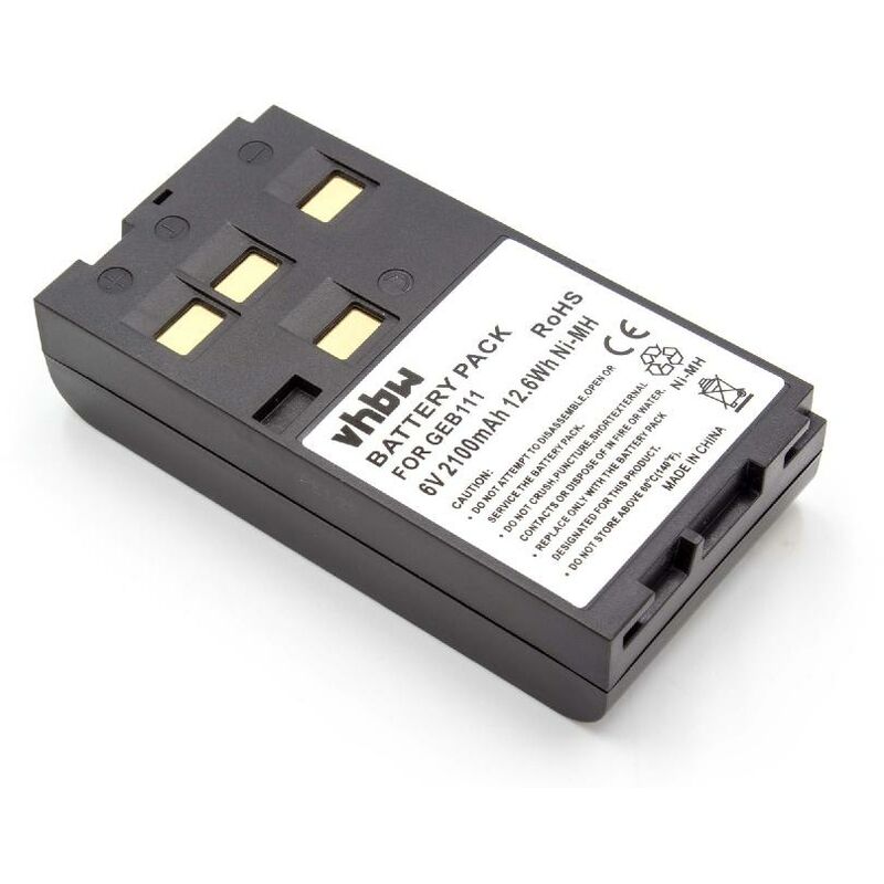 foto del prodotto vhbw batteria compatibile con leica tcr406 power, tcr407, tcr802 power, tcr803 power, tcr805 power dispositivo di misurazione 2100mah, 6v, nimh 