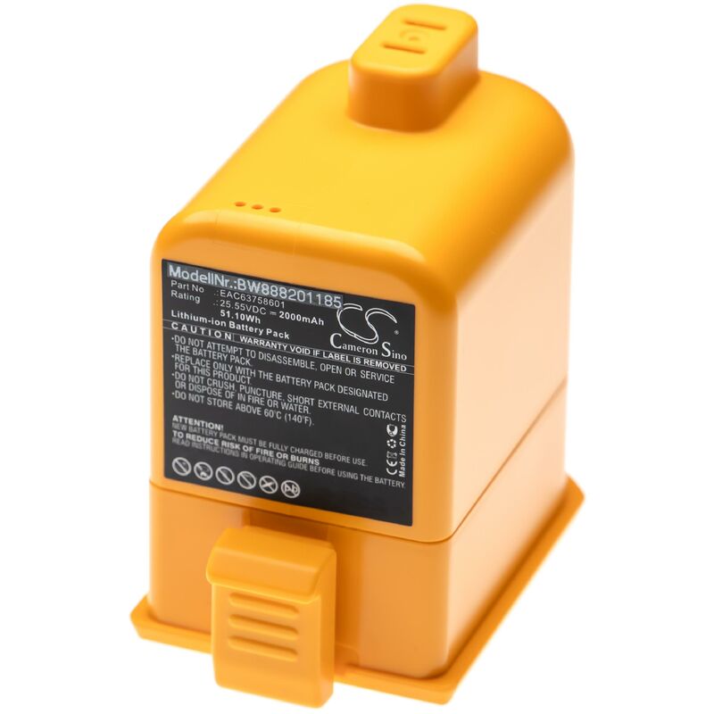 foto del prodotto vhbw batteria compatibile con lg a958, a958sa, a958sk, a927kgms, a927kvms, a929kvm aspirapolvere home cleaner 2000mah, 25,55v, li ion 
