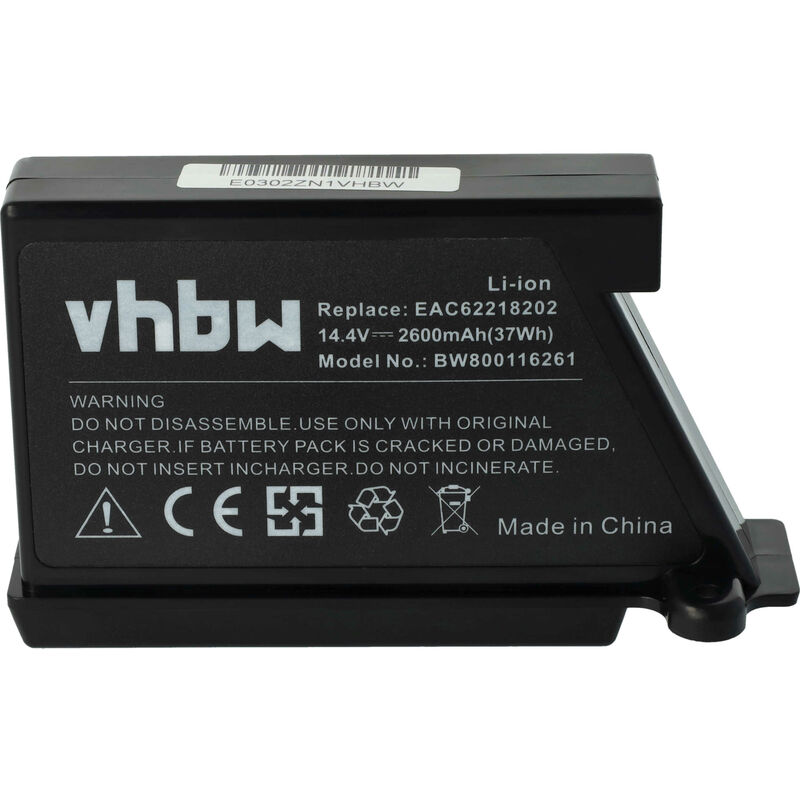 foto del prodotto vhbw batteria compatibile con lg hom bot vr6140lvm, vr6172lvm, vr6173lvm, vr6174lvm aspirapolvere home cleaner 2600mah, 14,4v, li ion 