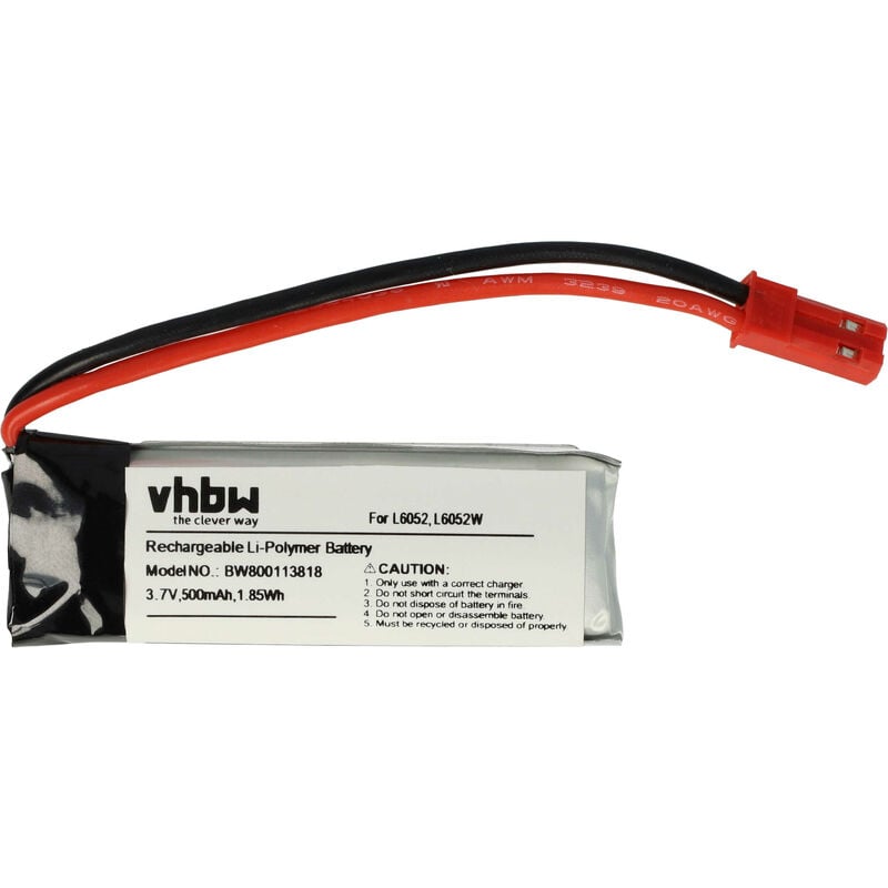 foto del prodotto vhbw batteria compatibile con lishi toys l6052, l6052w drone quadricottero multicottero 500mah, 3,7v, li ion 